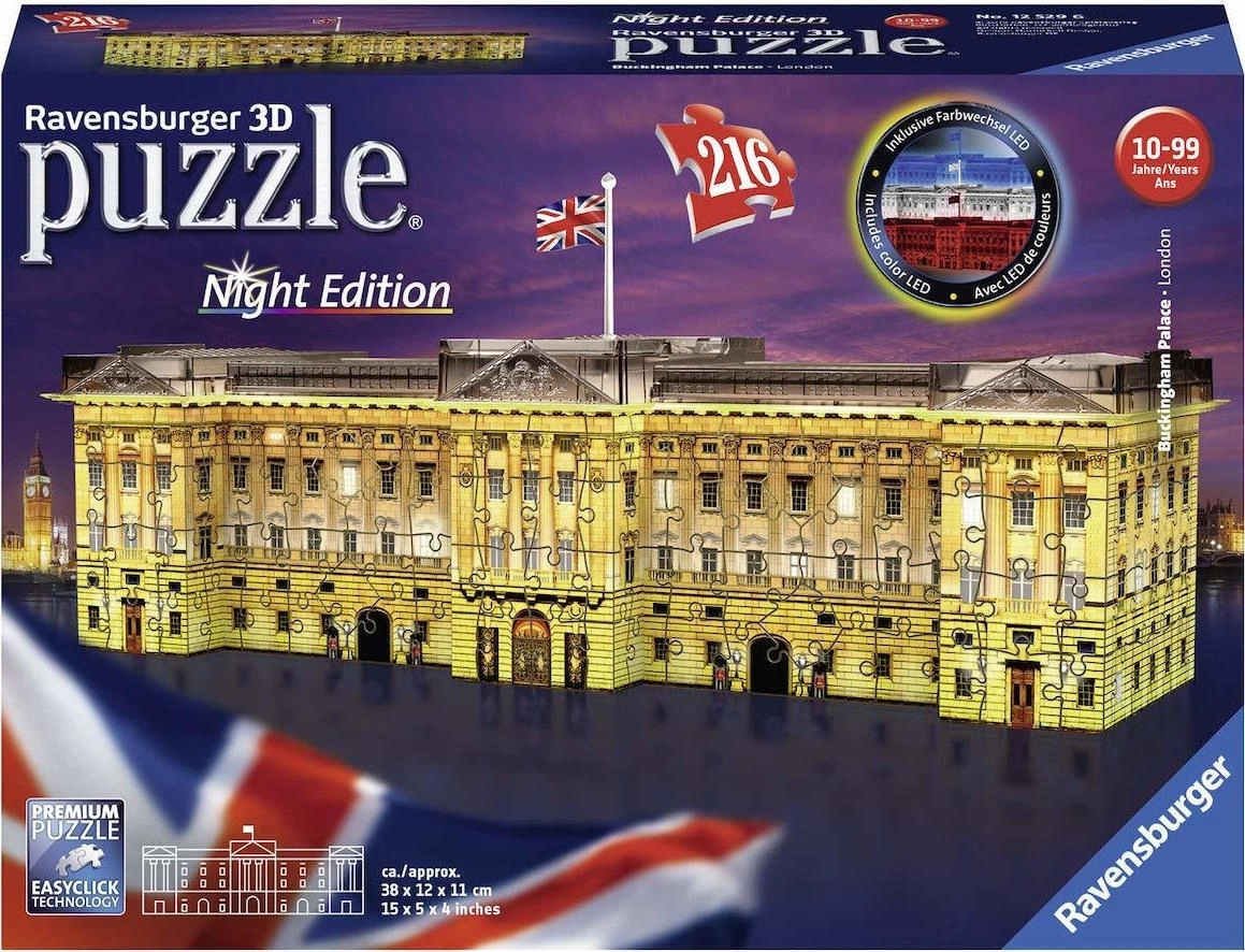 Παζλ 3D Ravensburger Buckingham Palace Night Edition (12529) 5 Παζλ 3D Ravensburger Buckingham Palace Night Edition (12529) - Image 3