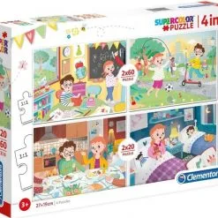 Clementoni 4 In 1 Supercolor Παζλ 2Χ20 Και 2X60 A Beautiful Day (1200-21306)
