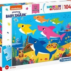 Παζλ 104 Maxi Super Color Clementoni Baby Shark (1210-23751) -Παζλ - Puzzle Κατάστημα 691863 1