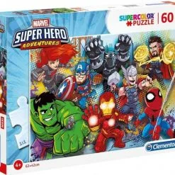 Παζλ 60 Maxi Super Color Clementoni Marvel- Superhero (1200-26454) -Παζλ - Puzzle Κατάστημα 691866 1