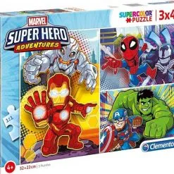Παζλ 3×48 Super Color Clementoni Marvel- Superhero (1200-25248)