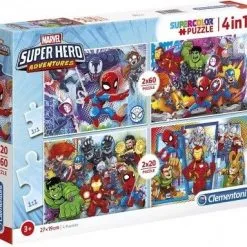 Παζλ 2×20 + 2×60 Super Color Clementoni Marvel Superhero (1200-24769) -Παζλ - Puzzle Κατάστημα 691884 1